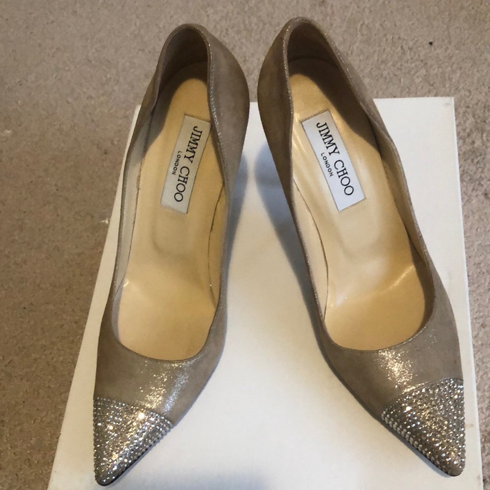 Gold hug heels Jimmy Choo